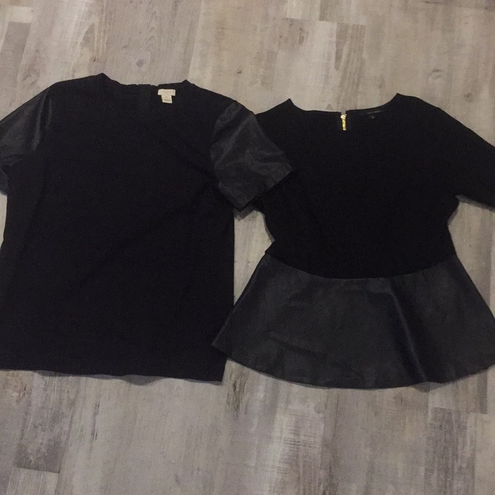 Two for one adorable black and leather tops
